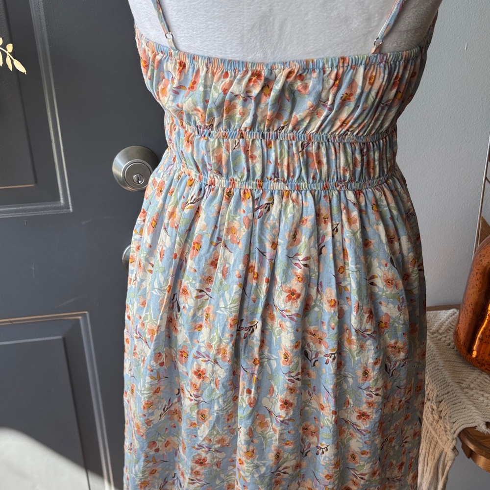 Floral Sundress with Orange and Blue Accents - Picture 8 of 8